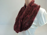 Handcrafted Wrap Cowl Rose Drop Stitch Merino Wool Silk Cashmere Female Adult -- New No Tags