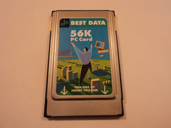 Best Data 56Kpbs Fax Modem PC Card V.92 V.34 RJ-11 FM56C-NFS-BD -- Used