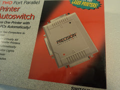 Precision Instruments Two Port Parallel Printer Autoswitch Gray SWITCH2AC -- New