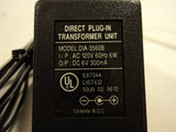 Standard Power Adaptor Supply Transformer Direct Plug In 6VDC 300mA DIA-3560B -- Used