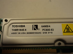 Toshiba RAM 600Mhz 256MB (64MB/4) THMR1NE-6 PC600-53 -- New