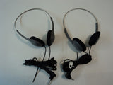 School Mate Headsets Lot of 2 Gray/Black Telephone Systems Adjustable -- Used