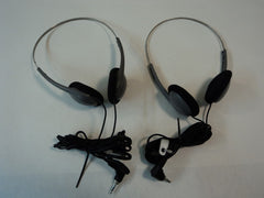 School Mate Headsets Lot of 2 Gray/Black Telephone Systems Adjustable -- Used