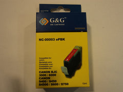 G&G Ink Cartridge Black Canon BJC-3000/6000 S400/S450/S4500/S600/S750 -- New