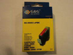 G&G Ink Cartridge Black Canon BJC-3000/6000 S400/S450/S4500/S600/S750 -- New