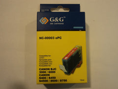 G&G Ink Cartridge Cyan Canon BJC-3000/6000 S400/S450/S4500/S600/S750 NC-00003ePC -- New