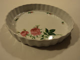 Christineholm Pie Plate Platter White/Green/Pink Roses Country Ceramic -- Used