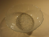 Designer Glass Bowl 10 3/4in Diameter x 4in H Clear Leaf -- Used