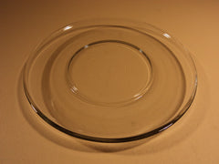 Designer Cheese Platter 13in Diameter x 6in H Clear Modern -- Used