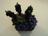 Designer Mini Knife Spreader Holder Purple/Green/Brown Grapes Set of 4 -- New