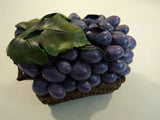 Designer Mini Knife Spreader Holder Purple/Green/Brown Grapes Set of 4 -- New