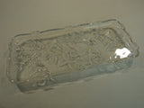 Designer Platter Tray 13 1/2in L x 6in W x 1 1/4in H Clear Roses Traditional -- Used