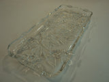 Designer Platter Tray 13 1/2in L x 6in W x 1 1/4in H Clear Roses Traditional -- Used