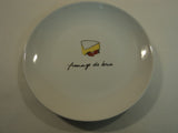 Designer Cheese Plates Set of 4 8in D x 1in H White Contemporary Ceramic -- Used