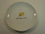 Designer Cheese Plates Set of 4 8in D x 1in H White Contemporary Ceramic -- Used