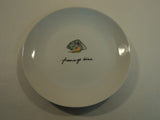 Designer Cheese Plates Set of 4 8in D x 1in H White Contemporary Ceramic -- Used