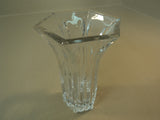 Designer Vase 6 Sided 9in H x 5 1/2in W x 5 1/2in D Clear Traditional Glass -- Used