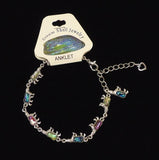 Designer Bear Abalone Shell Inlayed Charm Anklet 7-9in Adjuster Chain -- New