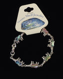 Designer Bear Abalone Shell Inlayed Charm Bracelet 7 1/2in -- New