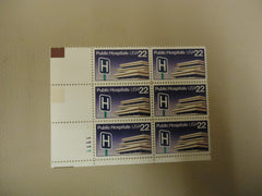 USPS Scott 2210 22c Public Hospitals Stamps Lot of 3 Plate Block 31 Stamps -- New