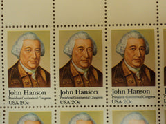 USPS Scott 1941 20c 1981 John Hanson President Lot Of 3 Mint NH Plate Block -- New