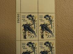 USPS Scott C71 20c Audubon Columbia Jays 1967 Mint NH Plate Block 4 Stamps -- New