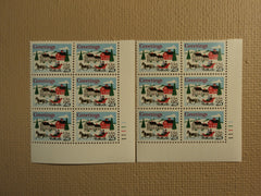 USPS Scott 2400 25c Village Sleigh Scene 1988 Lot Of 2 Plate Block Mint NH -- New