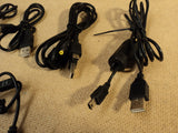 Standard USB Sync Charging Cables Black Lot Of 14 Assorted Ends -- Used
