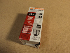 Sylvania 13w Compact Flourescent Bulb White/Silver 29409 -- New