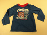Place Shirt Boys' College Baseball 100% Cotton Kids 2-4 3T Blues Solid -- Used