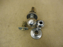 Standard Door Knob Set Satin Chrome Privacy Lock Metal -- Used