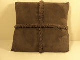 Designer Square Pillow 16in L x 16in W x 5in D Dark Brown Contemporary -- Used