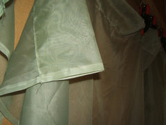 Designer Curtains 3 Pieces 7ft x 5ft Green lm504d Polyester Shear -- Used