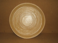 Designer Circular Wall Dcor 24in x 24in x 3in Beige/Tan Modern Resin Wood -- Used