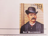 USPS Scott UX185 19c Bat Masterson First Day of Issue Postal Card -- New