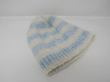 Handcrafted Beanie Knitted Hat 100% Merino Wool Female Adult Striped -- New No Tags