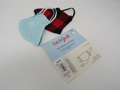 Cat & Jack Kids Reusable Face Mask 2 Pack Built-In Filter Pocket Red/Black/Blue -- New