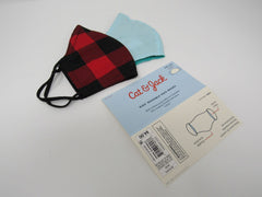 Cat & Jack Kids Reusable Face Mask 2 Pack Built-In Filter Pocket Red/Black/Blue -- New