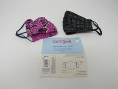 Cat & Jack Kids Reusable Face Mask 2 Pack Built-In Filter Pocket -- New