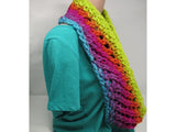 Handcrafted Knitted Cowl Wrap Shawl 100% Merino Wool Female Adult Multi-Color -- New No Tags