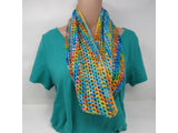 Handcrafted Crocheted Cowl Shawl Wrap Merino Nylon Silk Female Adult Multi-Color -- New No Tags