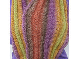 Handcrafted Knitted Cowl Violet/Orange/Yellow Textured Fuzzy Female Adult -- New No Tags