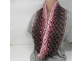 Handcrafted Knitted Cowl Rose/Gray Textured 100% Merino Wool Female Adult -- New No Tags