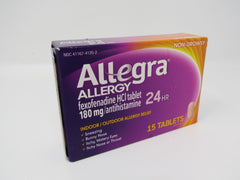 Allegra Allergy Tablets 15 Tablets Indoor/Outdoor Allergy Relief 24 Hour -- New