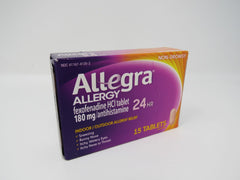 Allegra Allergy Tablets 15 Tablets Indoor/Outdoor Allergy Relief 24 Hour -- New