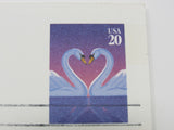 USPS Scott UX279 20c Love Swans First Day of Issue Postal Card -- New