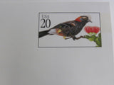 USPS Scott UX295 20c Crested Honeycreeper Postal Card Tropical Birds -- New