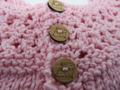 Handcrafted Knitted Sweater Sweaters Pink 100% Cotton Female Kids 0-1 Pinks -- New No Tags