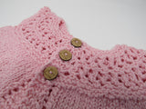 Handcrafted Knitted Sweater Sweaters Pink 100% Cotton Female Kids 0-1 Pinks -- New No Tags