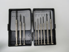 Synthesize 9 Piece Precision Screwdriver Set With Case Phillips Slotted Vintage -- Used